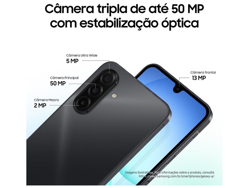 Celular Samsung Galaxy A17 128GB 4GB RAM Cinza 6,7" Câm. Tripla + Selfie 13MP - 3