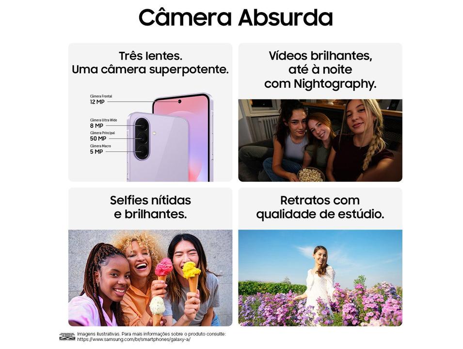 Celular Samsung Galaxy A37 128GB 5G 6GB RAM Preto 6,7" Câm Tripla + Selfie 12MP - 3