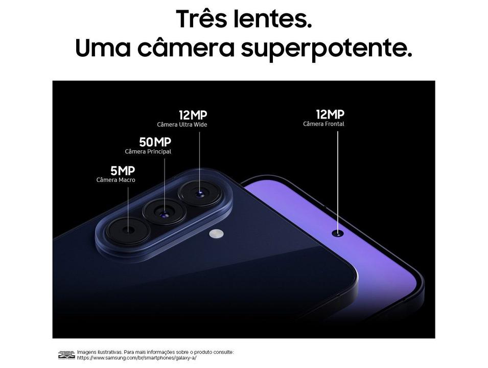Celular Samsung Galaxy A57 128GB 5G 8GB RAM Azul Escuro 6,7" Câm Tripla + Selfie 12MP - 5