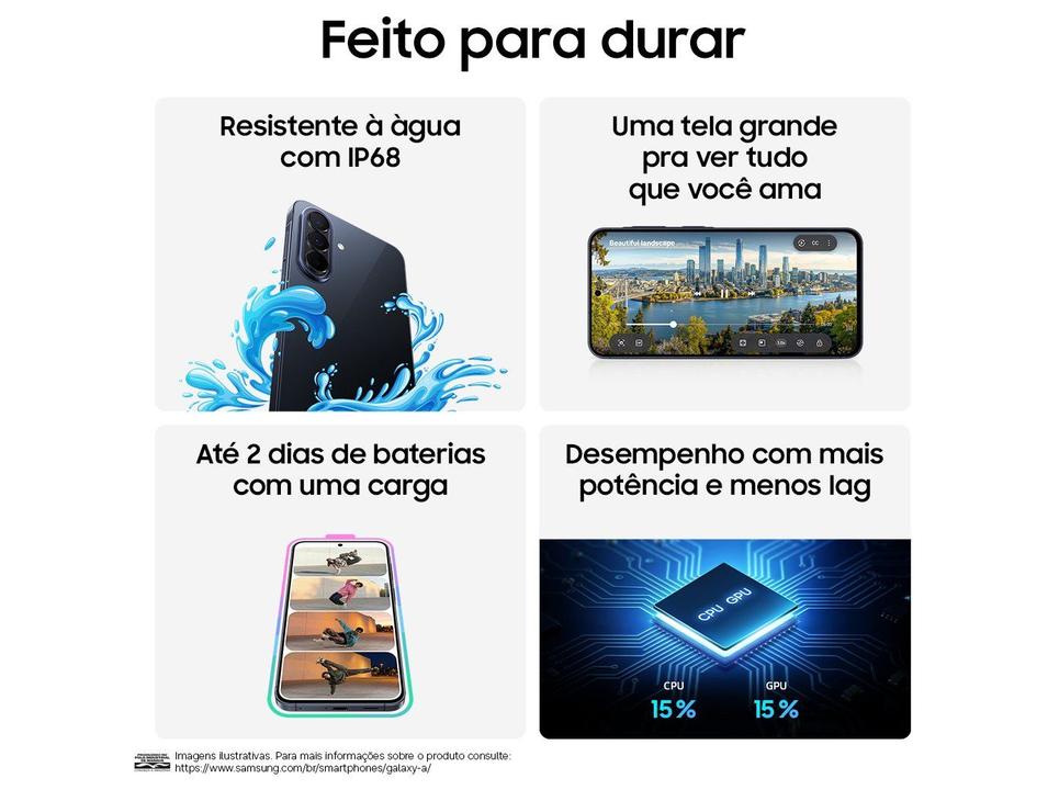 Celular Samsung Galaxy A57 128GB 5G 8GB RAM Azul Escuro 6,7" Câm Tripla + Selfie 12MP - 6