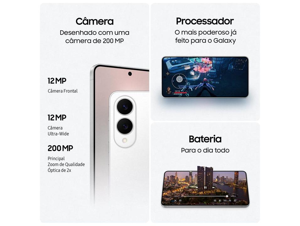 Celular Samsung Galaxy S25 Edge 512GB Titânio Prata 5G 12GB RAM 6,7" Câm. Dupla + Selfie 12MP - 3