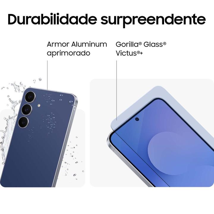 Celular Samsung Galaxy S25 FE 128GB 5G 8GB RAM Azul Marinho 6,7" Câm. Tripla + Selfie 12MP - 5