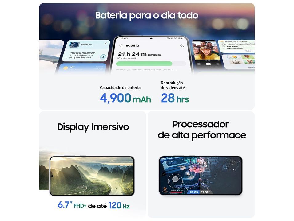 Celular Samsung Galaxy S25 FE 256GB 5G 8GB RAM Azul Marinho 6,7" Câm. Tripla + Selfie 12MP - 4