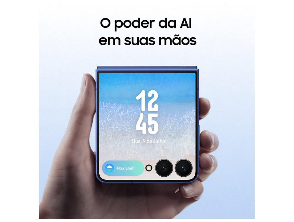 Celular Samsung Galaxy Z Flip7 256GB Azul 5G Tela 6,9" Câm. Dupla 50MP Galaxy AI - 3
