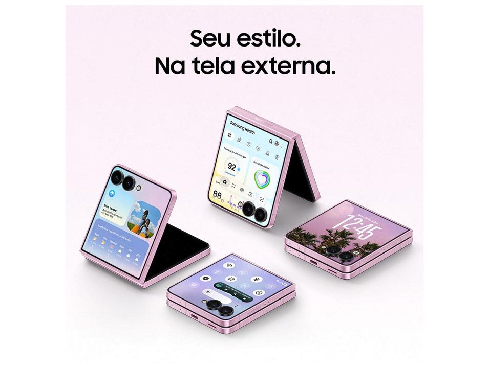 Celular Samsung Galaxy Z Flip8 256GB 12GB RAM Rosa 6,9" Câm. Dupla 50MP O Flip Mais Leve do Mundo - 4