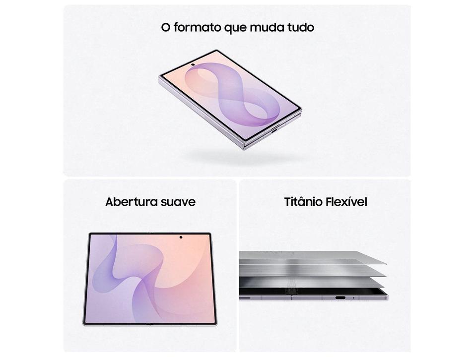 Celular Samsung Galaxy Z Fold8 256GB 12GB RAM Preto 7,6” Câm. Traseira 50+50MP Frontal 10M - 3