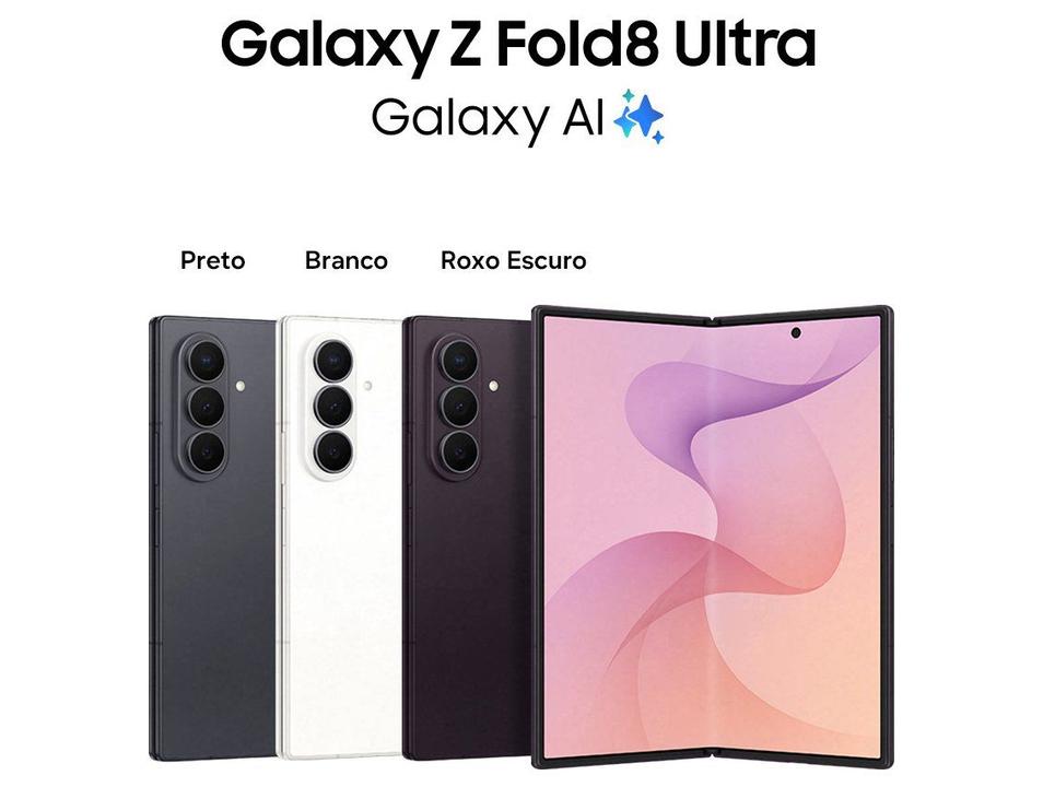 Celular Samsung Galaxy Z Fold8 Ultra 256GB 12GB RAM Preto 8” Câm. Traseira até 200 MP + Frontal 10M - 1