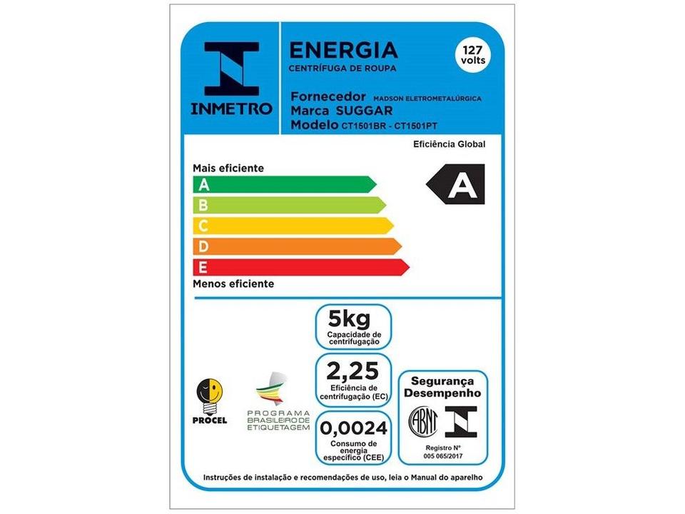 Centrífuga de Roupas 15kg Suggar Giromax - 8