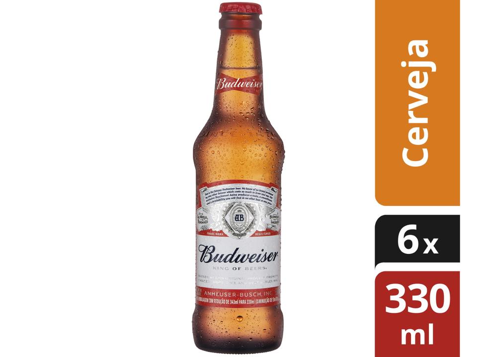 Cerveja Budweiser American Lager 330ml Long Neck 6 Unidades - 1