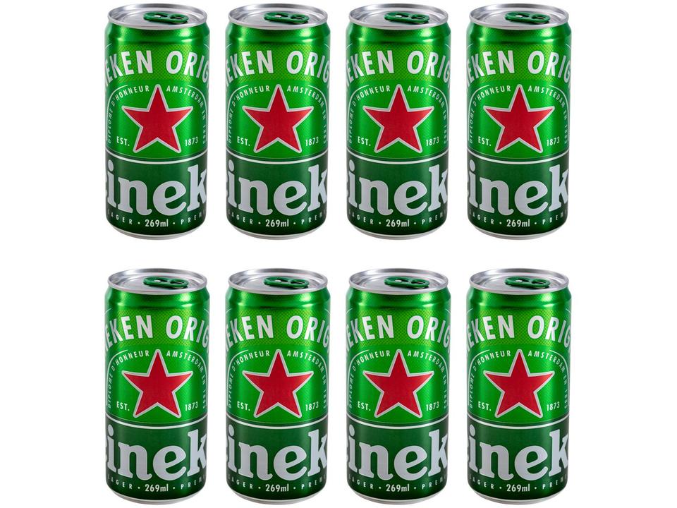 Cerveja Heineken Lata Puro Malte Lager 8 Unidades - 4