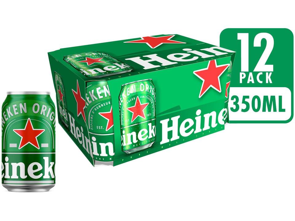 Cerveja Heineken Premium Puro Malte Pilsen Lager - 12 Unidades Lata 350ml - 4