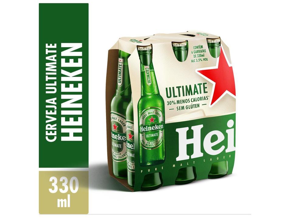 Cerveja Heineken Ultimate Sem Glúten Puro Malte 6 Unidades Garrafa 330ml - 1