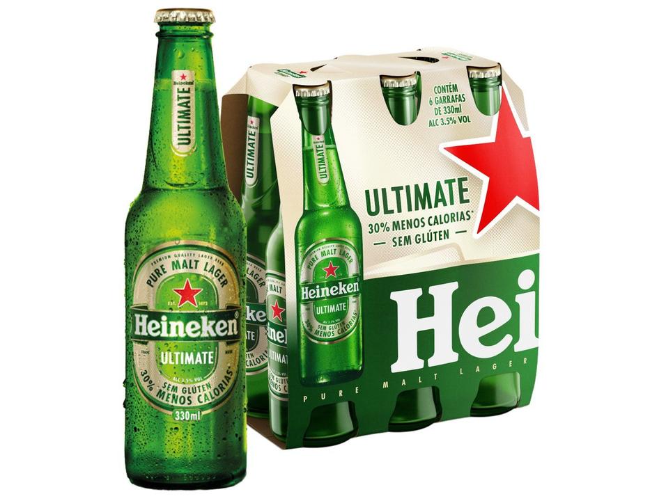 Cerveja Heineken Ultimate Sem Glúten Puro Malte 6 Unidades Garrafa 330ml
