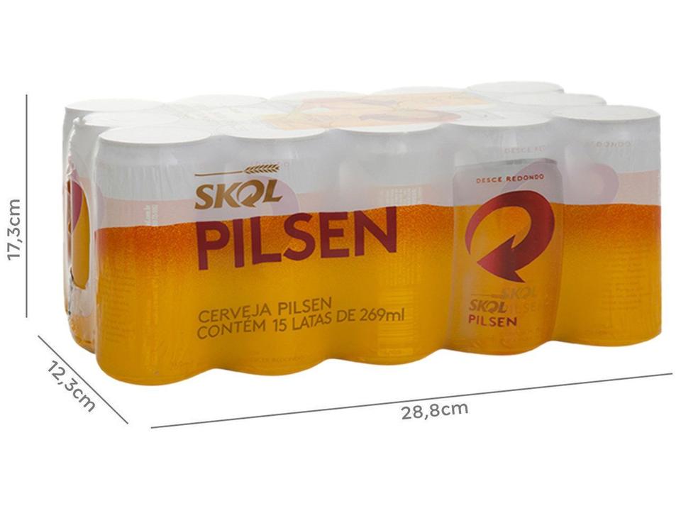 Cerveja Pack Skol Pilsen 269ml - 15 Unidades - 8