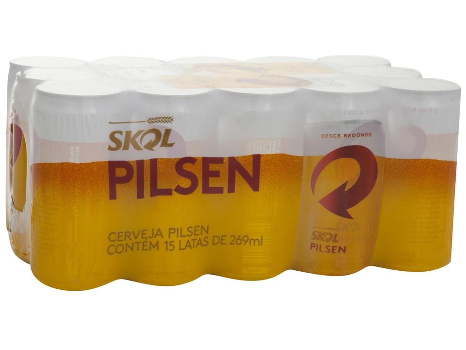 Cerveja Skol Pilsen Lata 269ml Pack 15 Unidades - 7