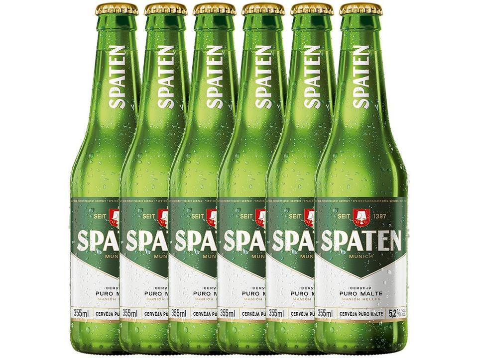Cerveja Spaten Puro Malte Munich Helles Lager - 6 Unidades Long Neck 355ml