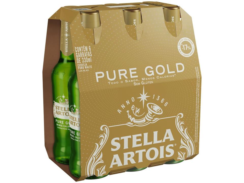 Cerveja Stella Artois Pure Gold sem Glúten Puro Malte 6 Unidades Garrafa Longneck 330ml - 2