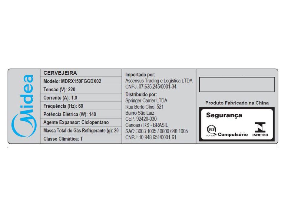 Cervejeira Midea MDRX150FGGDX02 Vertical Preta 82L Frost Free - 11