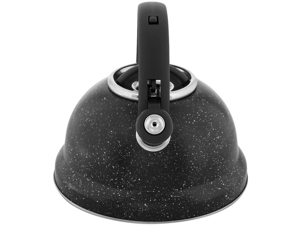 Chaleira Brinox Inox com Apito Preto Marble 2,7L Roma - 4