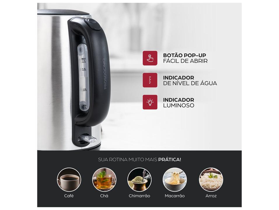 Chaleira Elétrica Wap Prosdócimo WCE1 Preto e Cinza 1,7L FW009524 - 2