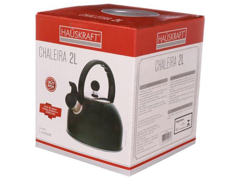 Chaleira Hauskraft com Apito Preto 2L CHLR031 - 1