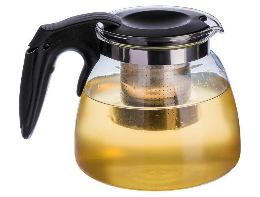 Chaleira Hauskraft de Vidro com Infusor Transparente e Preto 1L Venice - 3