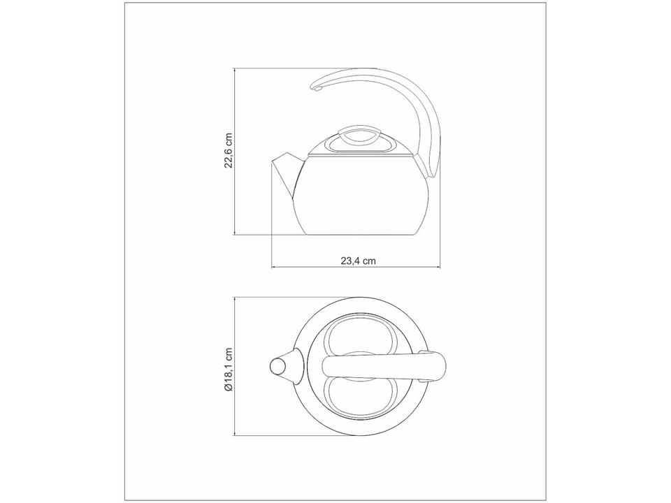 Chaleira Tramontina Inox 2,25L Brava - 4