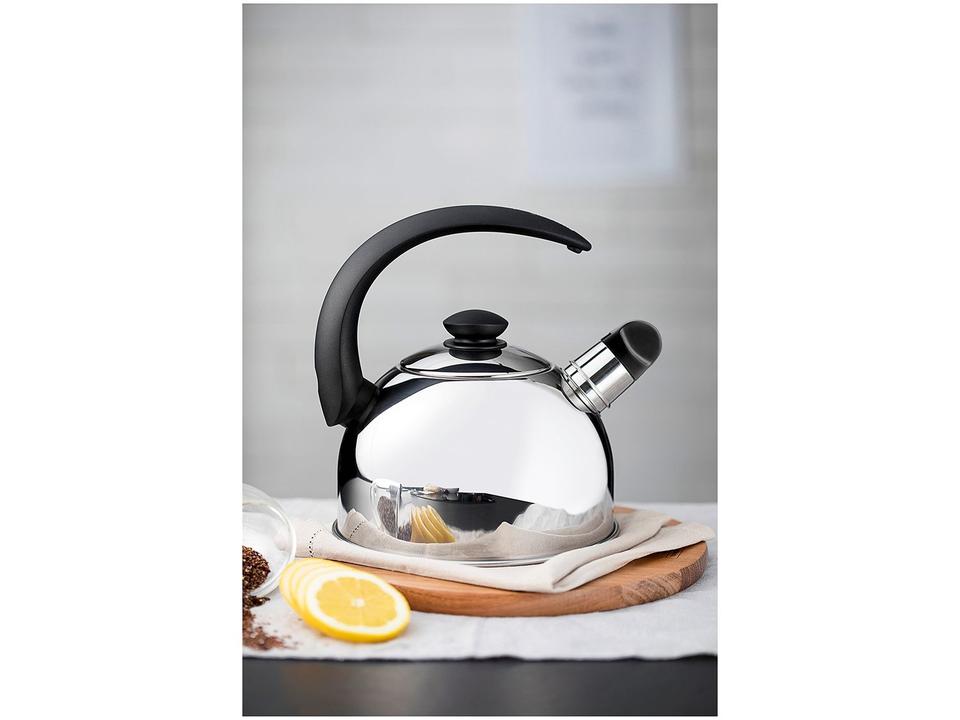 Chaleira Tramontina Inox com Apito 2,1L Brava 61483013 - 1