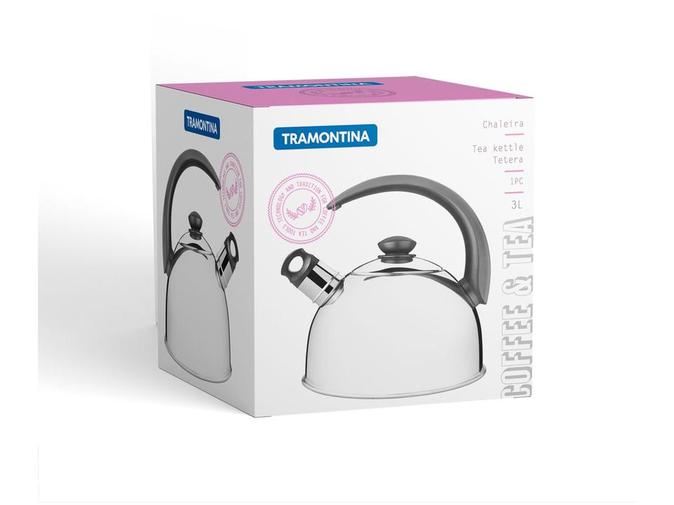 Chaleira Tramontina Inox com Apito Prata 3L - 4