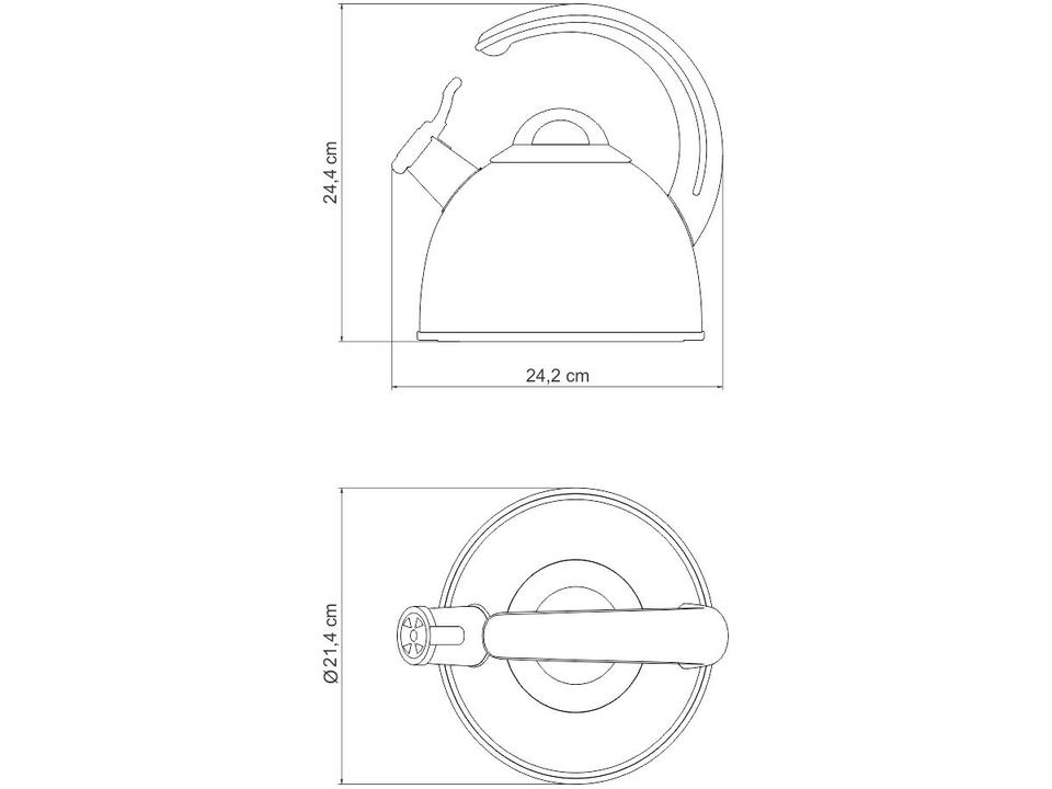 Chaleira Tramontina Inox Fundo Triplo 3,3L 61488213 - 3