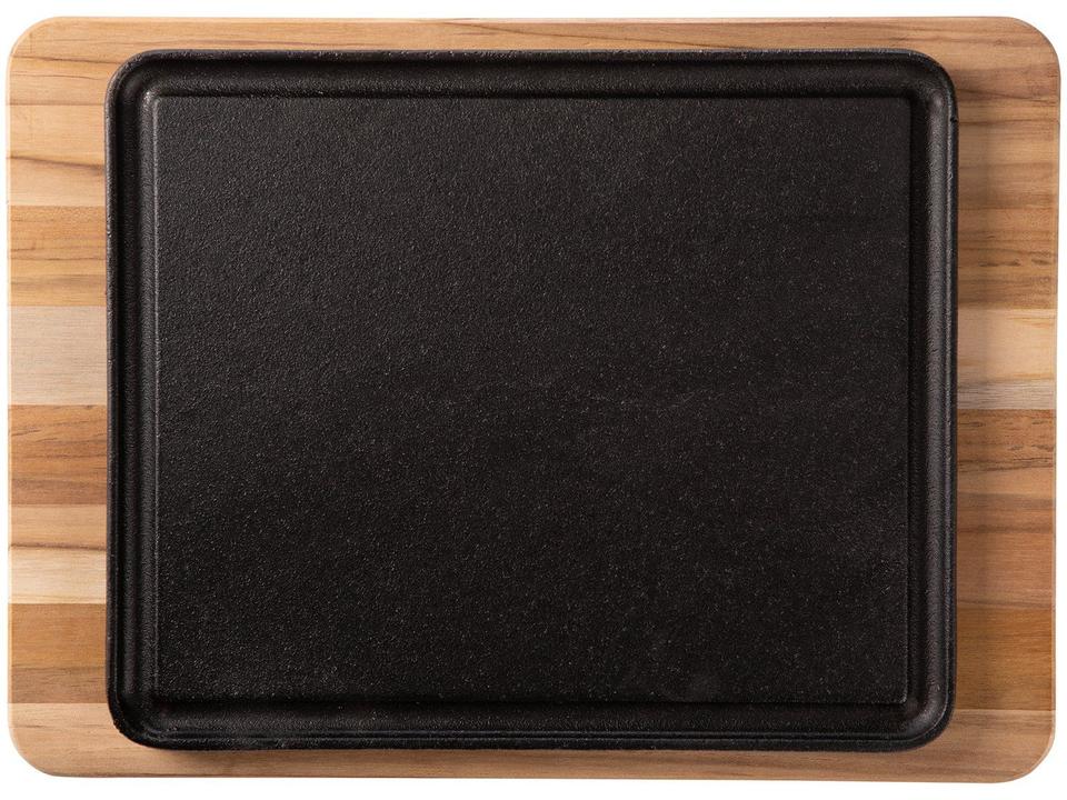 Chapa Grill de Ferro Fundido 35x25cm com Tábua Tramontina Mix - 3