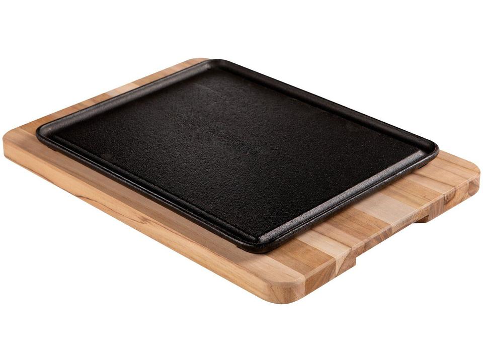 Chapa Grill de Ferro Fundido 35x25cm com Tábua Tramontina Mix - 6