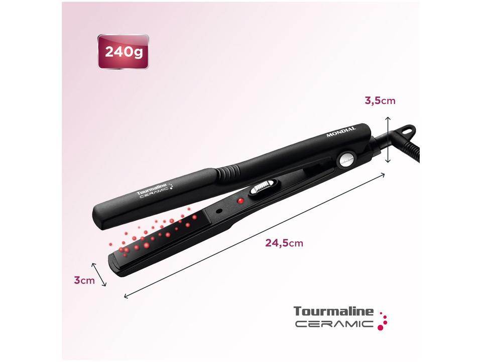 Chapinha/Prancha de Cabelo Mondial Tourmaline Ceramic P-15 220C - 4