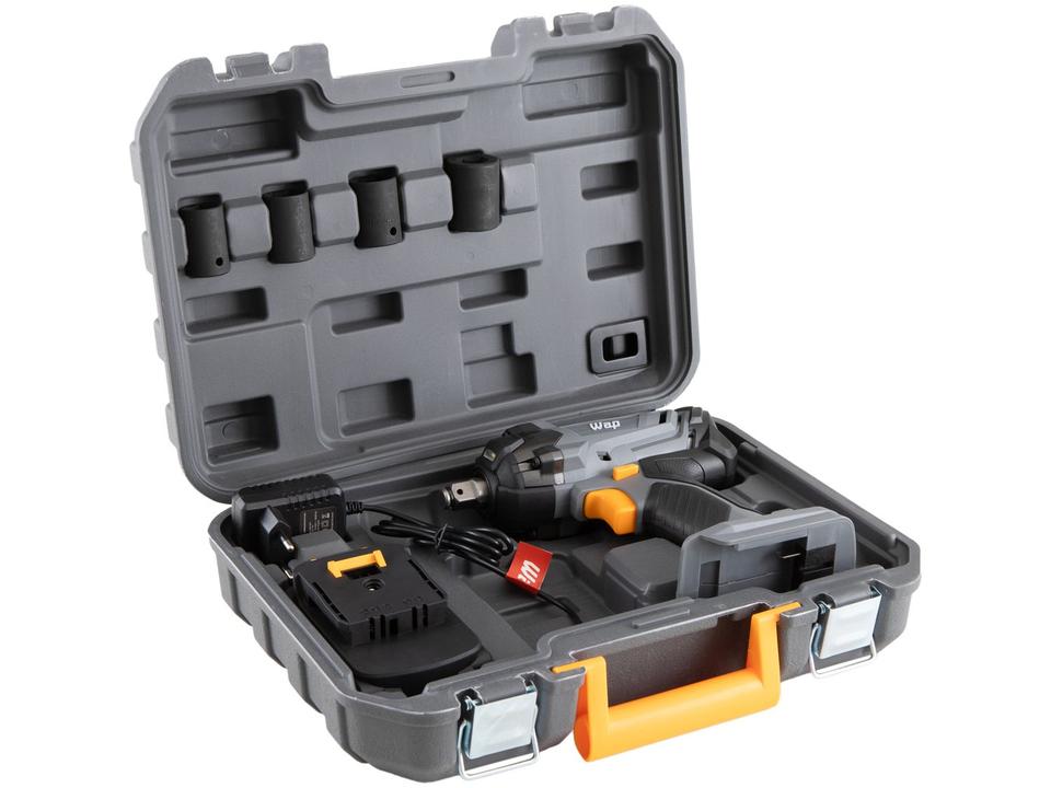 Chave de Impacto a Bateria Wap 6,5mm 350Nm 2000mAh K21 CH01 7 Peças - 12