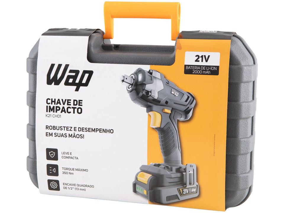 Chave de Impacto a Bateria Wap 6,5mm 350Nm 2000mAh K21 CH01 7 Peças - 14