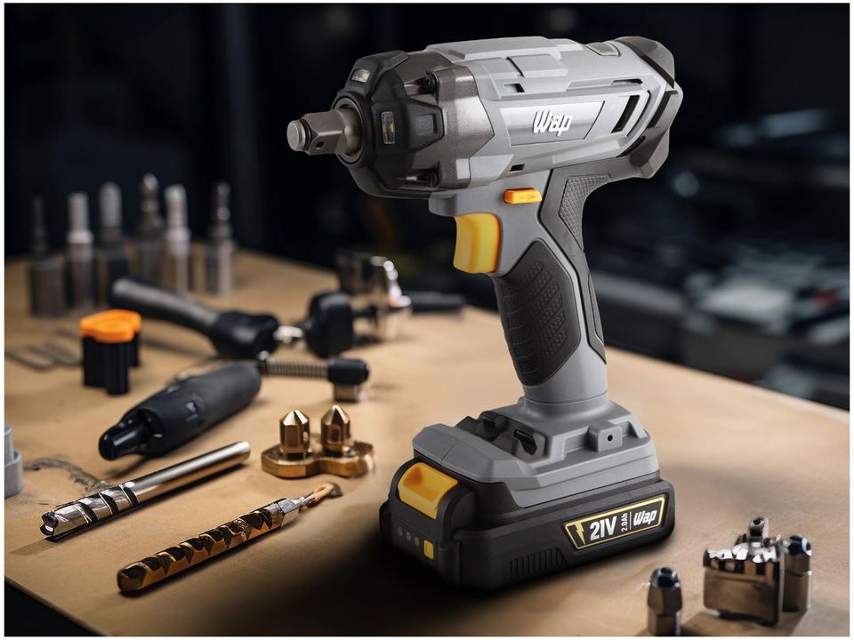 Chave de Impacto a Bateria Wap 6,5mm 350Nm 2000mAh K21 CH01 7 Peças - 2