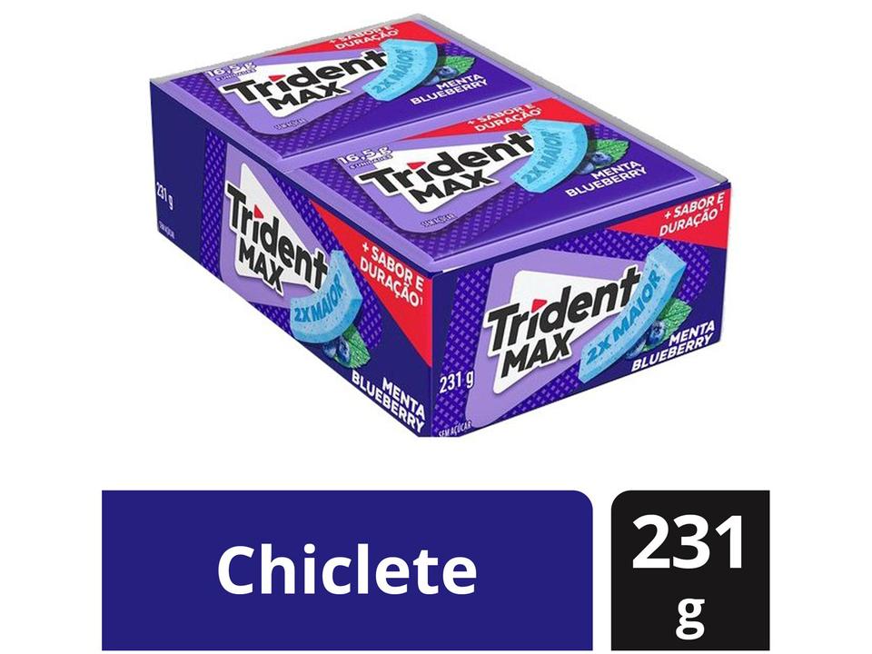 Chiclete Trident Max Menta Blueberry - Display com 14 Unidades de 16,5g - 1