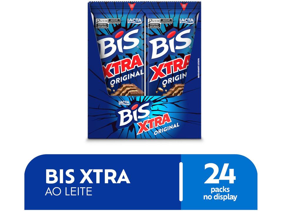 Chocolate Bis Xtra ao Leite Lacta - Display Com 24 unidades de 45g - 1