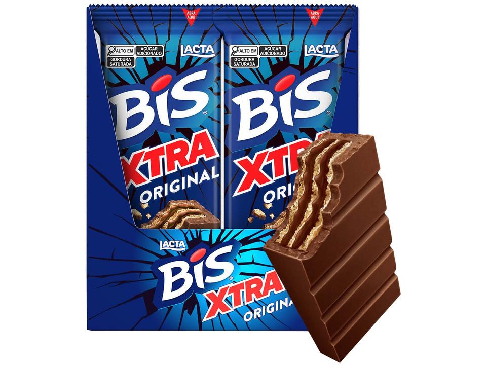 Chocolate Bis Xtra ao Leite Lacta - Display Com 24 unidades de 45g
