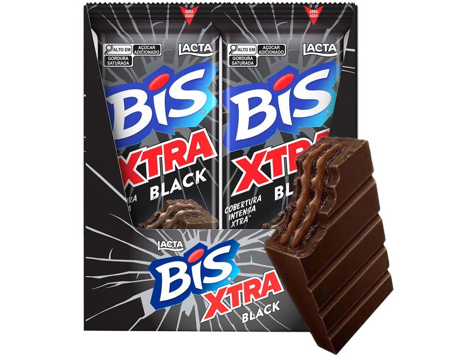 Chocolate Bis Xtra Black Amargo Lacta - Display Com 24 unidades de 45g