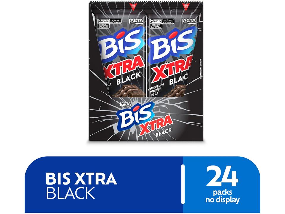 Chocolate Bis Xtra Black Amargo Lacta - Display Com 24 unidades de 45g - 1