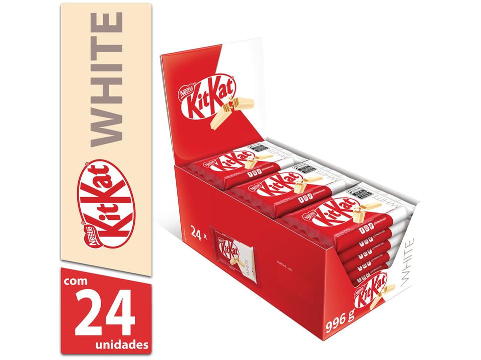 Chocolate Kit Kat White Chocolate Branco 24 Unidades Nestlé - 1