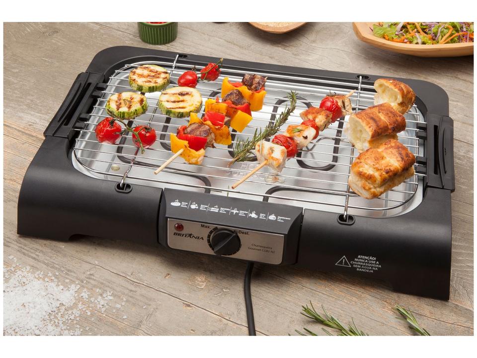 Churrasqueira Elétrica 1500W Britânia Gourmet - com Grelha - 110 V - 2