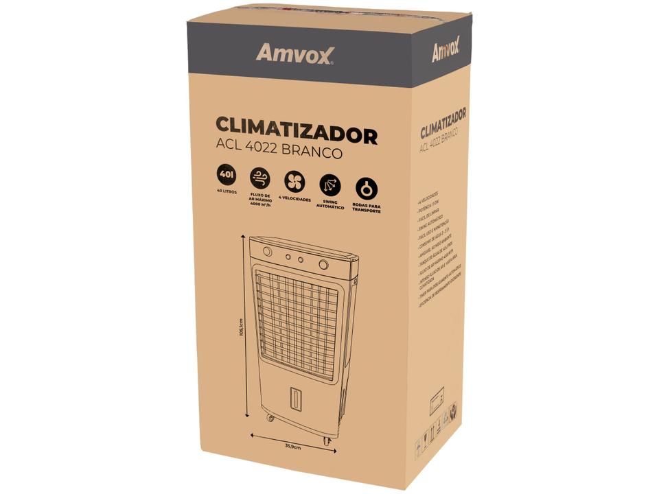 Climatizador de Ar Amvox Frio Umidificador 4 Velocidades 40L ACL 4022 - 14