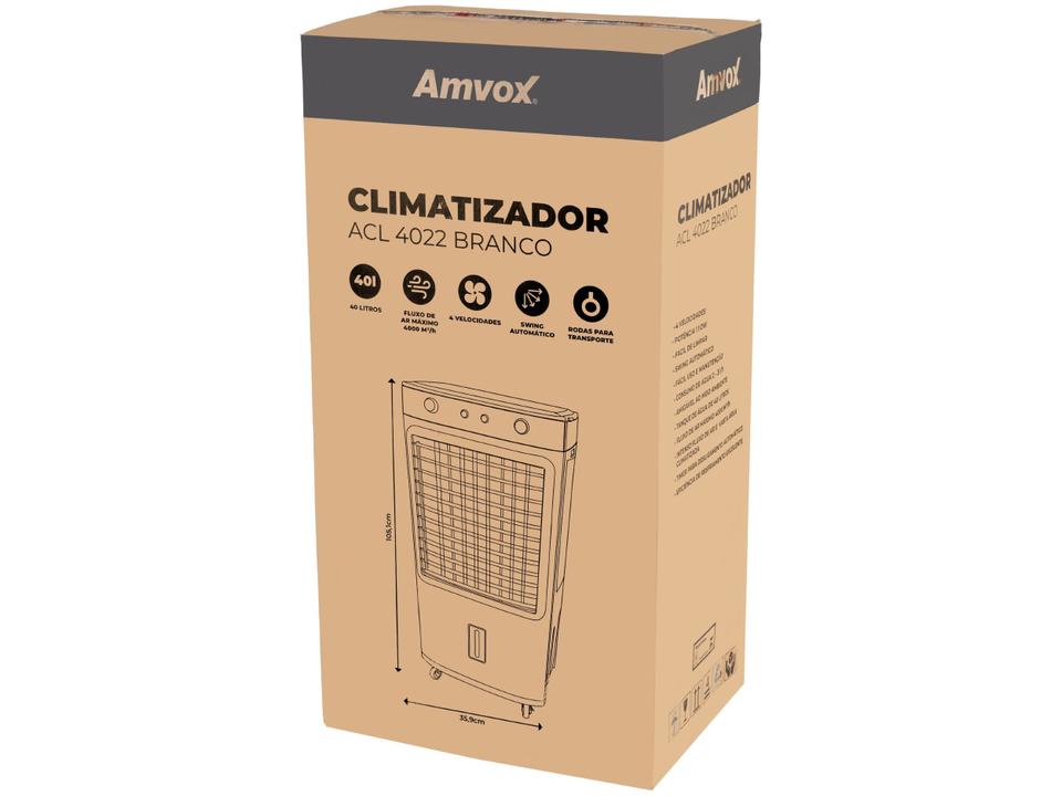 Climatizador de Ar Amvox Frio Umidificador 4 Velocidades 40L ACL 4022 - 14