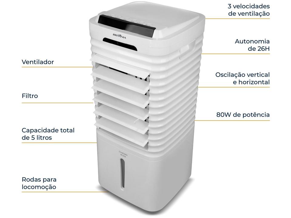 Climatizador de Ar Britânia Frio 3 Velocidades 5L BCL05A - 7