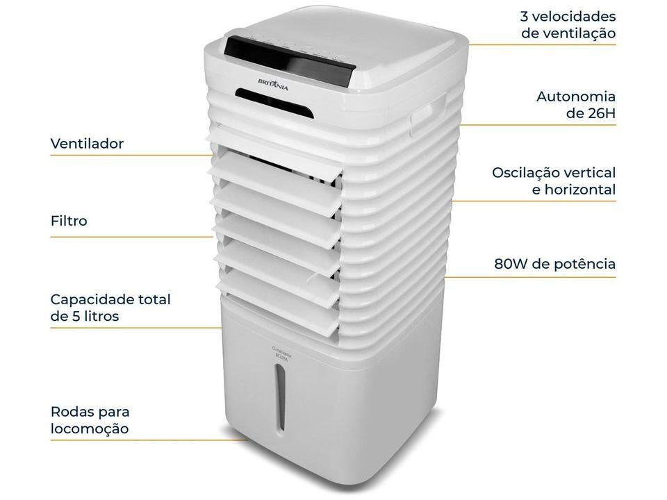 Climatizador de Ar Britânia Frio 3 Velocidades 5L BCL05A - 9