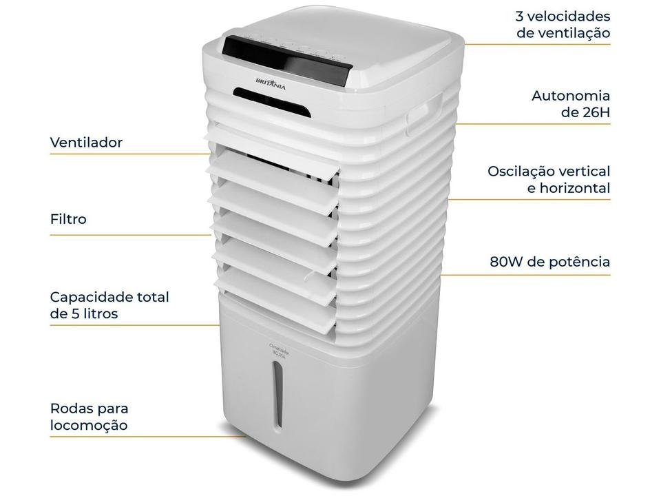 Climatizador de Ar Britânia Frio 3 Velocidades 5L BCL05A - 9