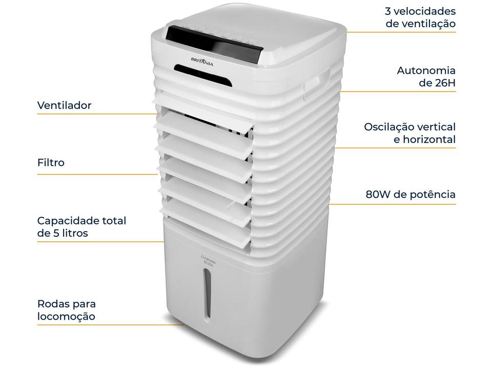 Climatizador de Ar Britânia Frio 3 Velocidades 5L BCL05A - 7