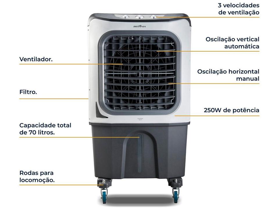 Climatizador de Ar Britânia Frio 3 Velocidades 70L BCL70 - 7